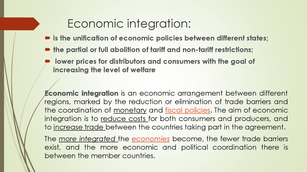 Economic integration: