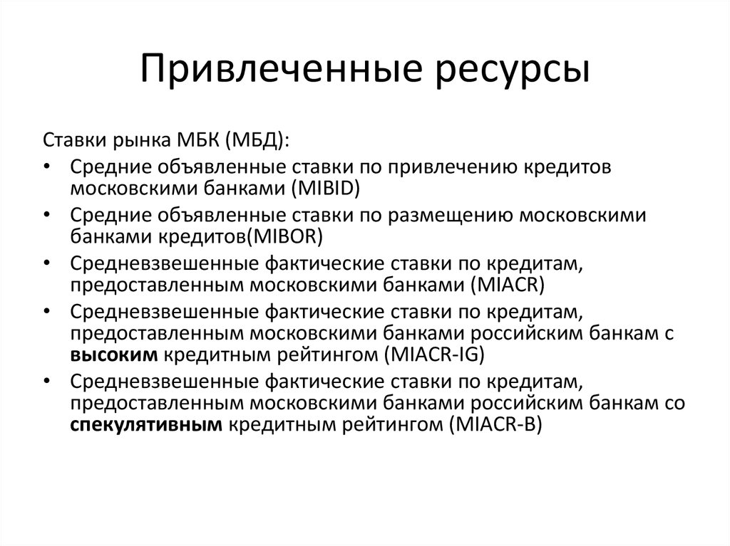 Привлеченные ресурсы