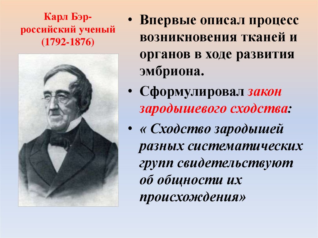 Карл Бэр- российский ученый (1792-1876)