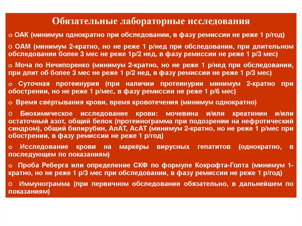 Минимум лабораторных исследований. Обязательный лабораторный минимум. Протеинограмма при нефротическом синдроме.