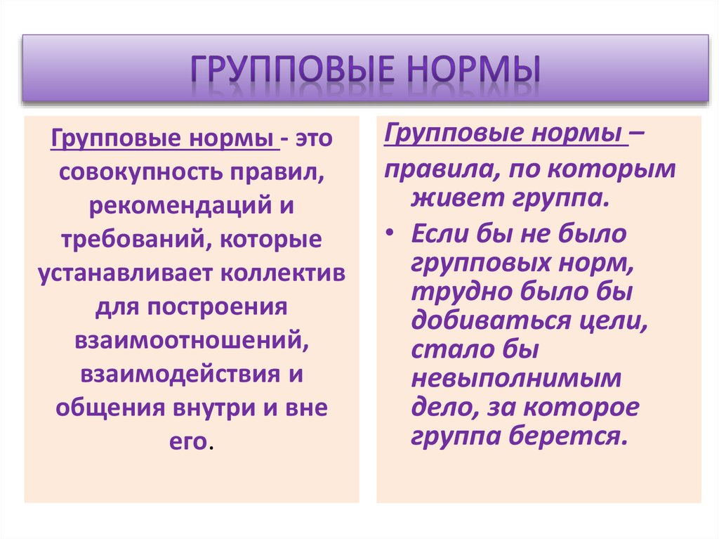 Групповые нормы и групповые санкции проект