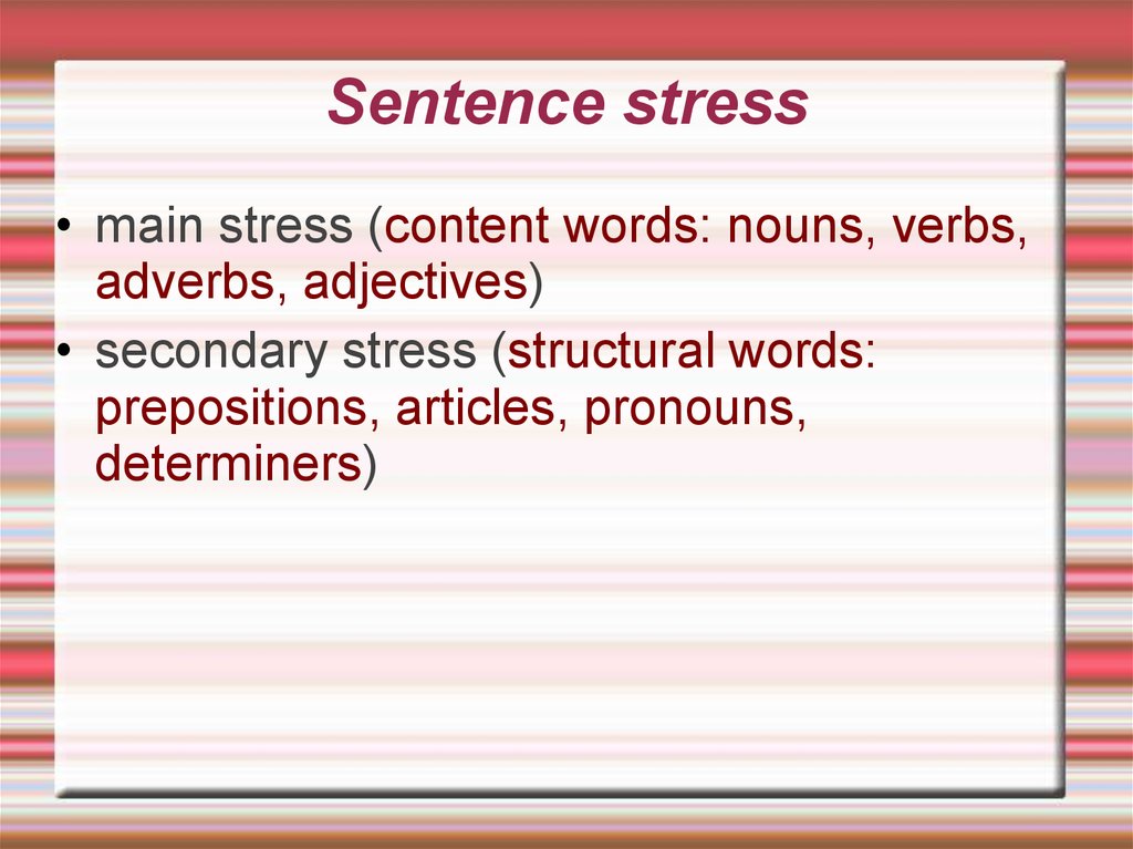 Sentence stress