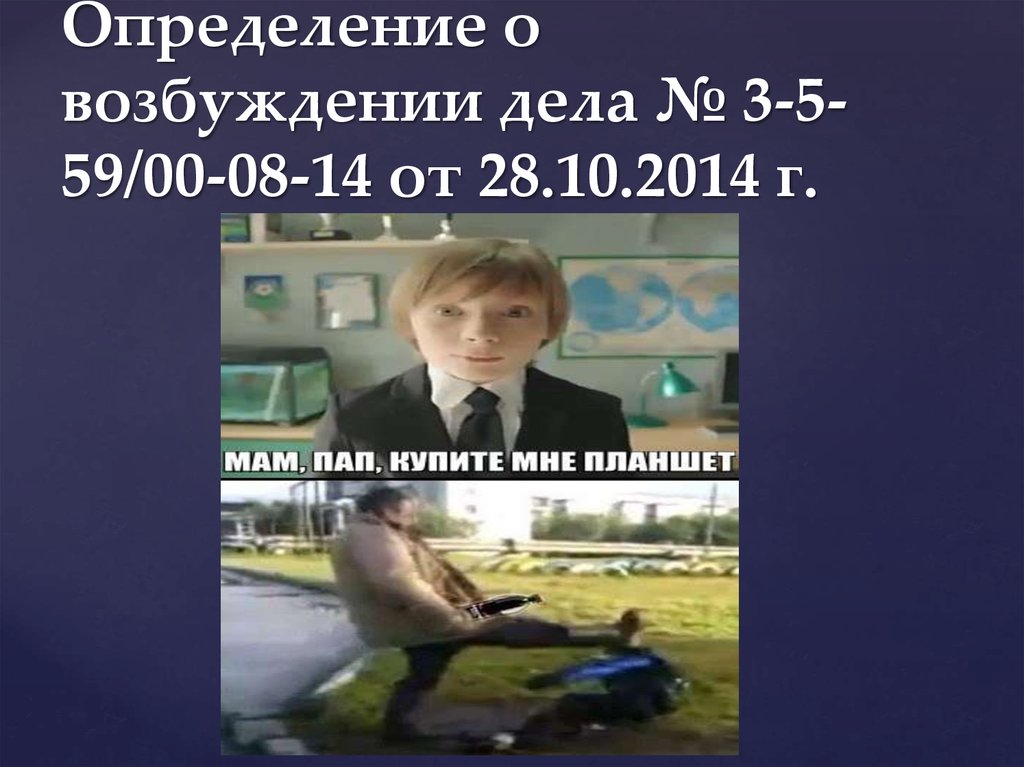 Определение о возбуждении дела № 3-5-59/00-08-14 от 28.10.2014 г.