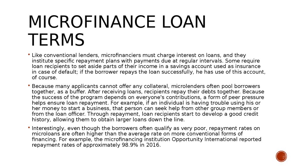 Microfinance Loan Terms