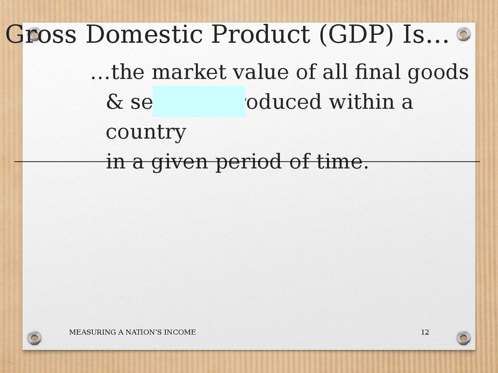 Gross Domestic Product (GDP) Is…