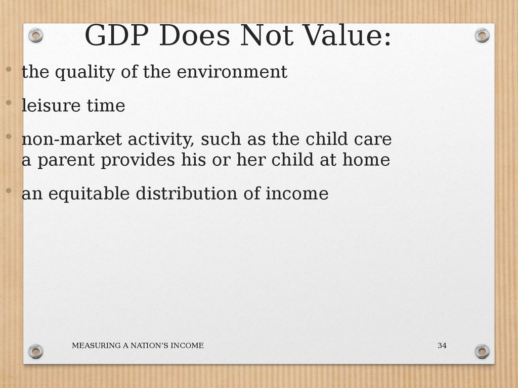 GDP Does Not Value: