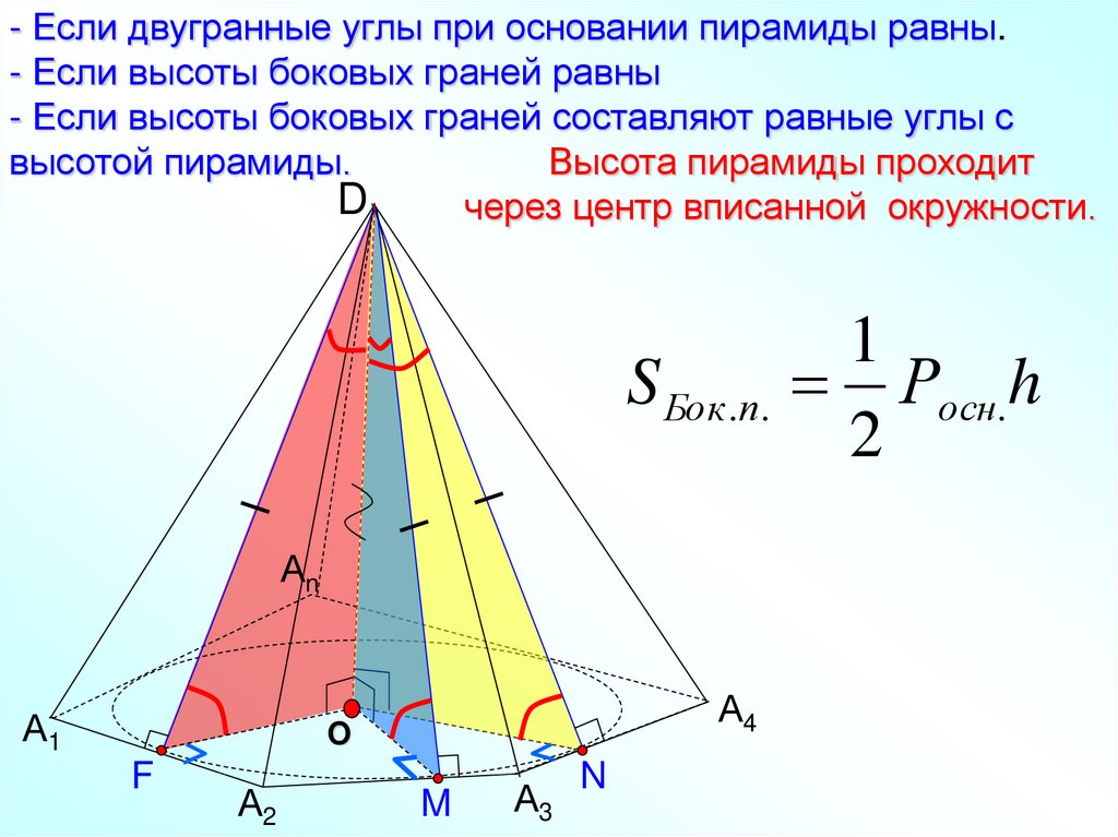 Основание пирамиды. Пирамида у которой двугранные углы при основании равны. Двугранные углы при боковых ребрах пирамиды. Двугранные углы при основании треугольной пирамиды. Если двугранные углы при основании пирамиды.