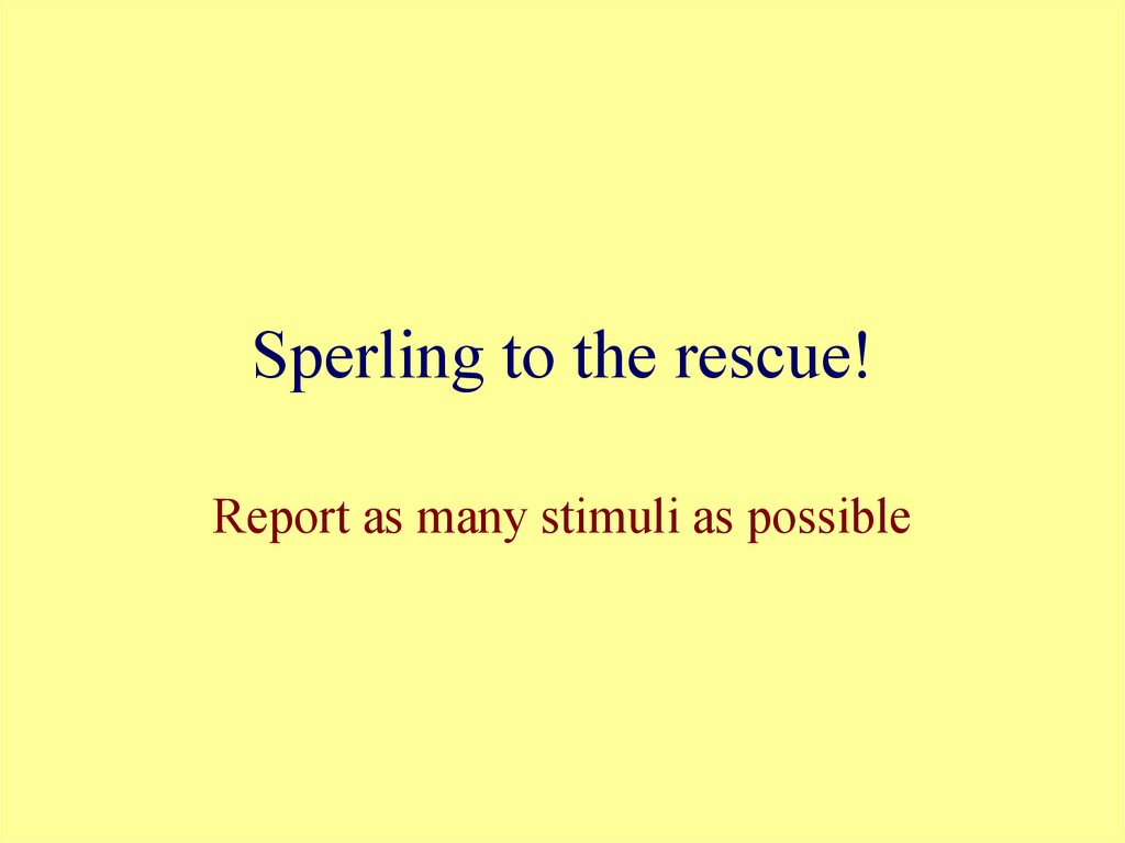 Sperling to the rescue!