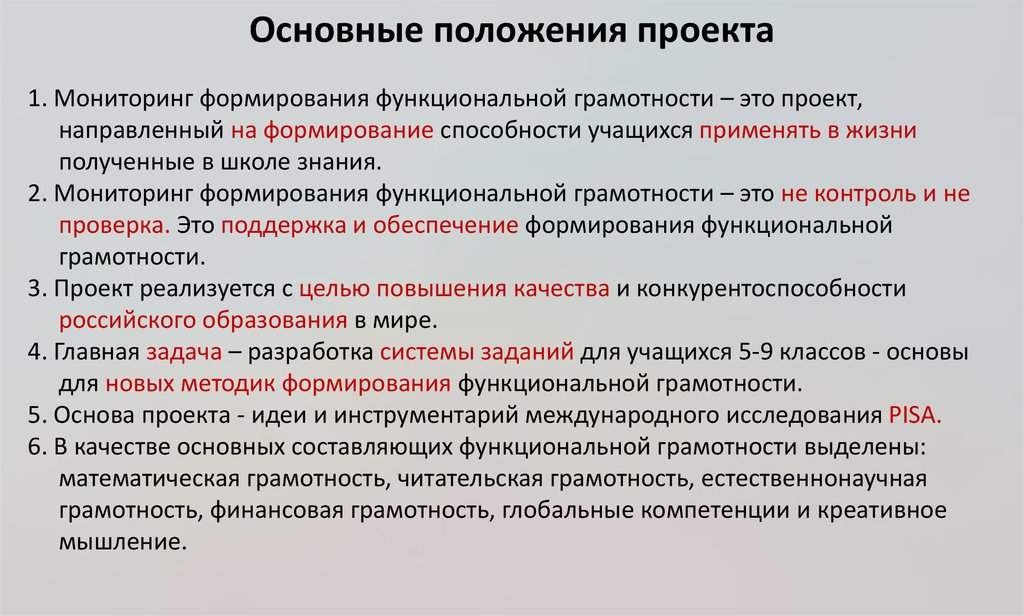 Основные положения проекта