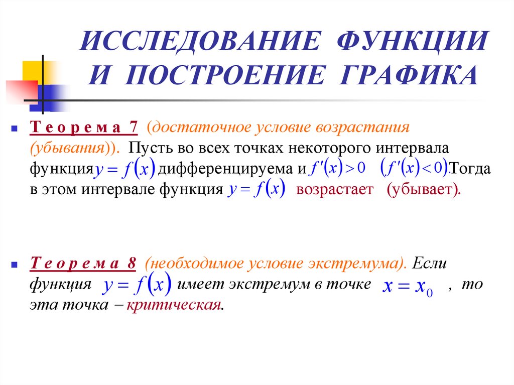 Схема исследования функции и построение графика онлайн