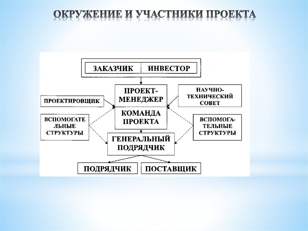 К дальнему окружению проекта можно отнести