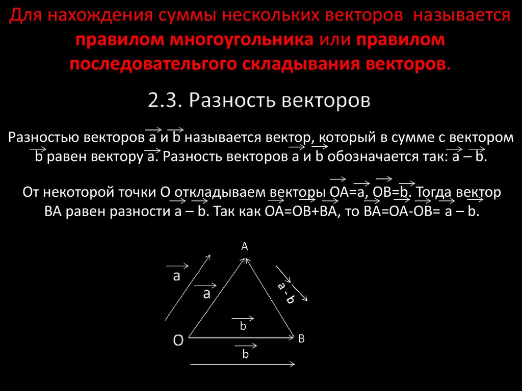 Назови вектор который является суммой векторов