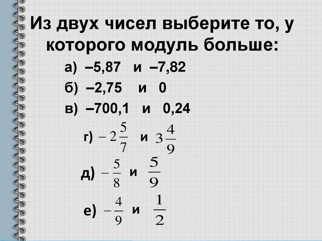 Какой модуль больше. Выберите число модуль которого наибольший. Выбрать число с наибольшим модулем. Модуль больше числа. Наибольший модуль числа.