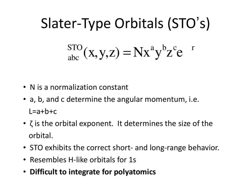 Basis Sets And Pseudopotentials Online Presentation