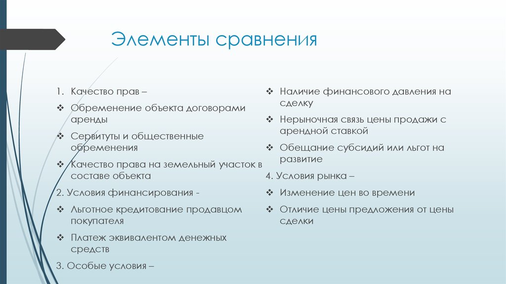 Элементы сравнения