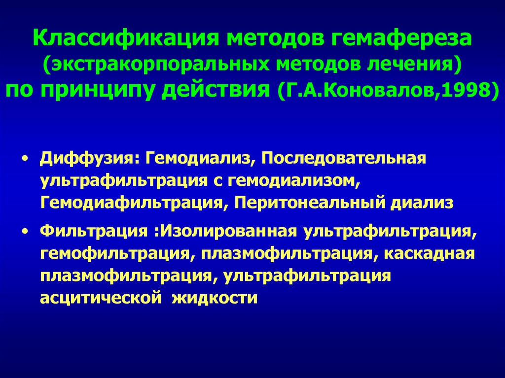 Методология лечения. Методы эфферентной терапии. Методы экстракорпоральной терапии. Экстракорпоральные методы эфферентной терапии. Экстракорпоральные методы интенсивной терапии.