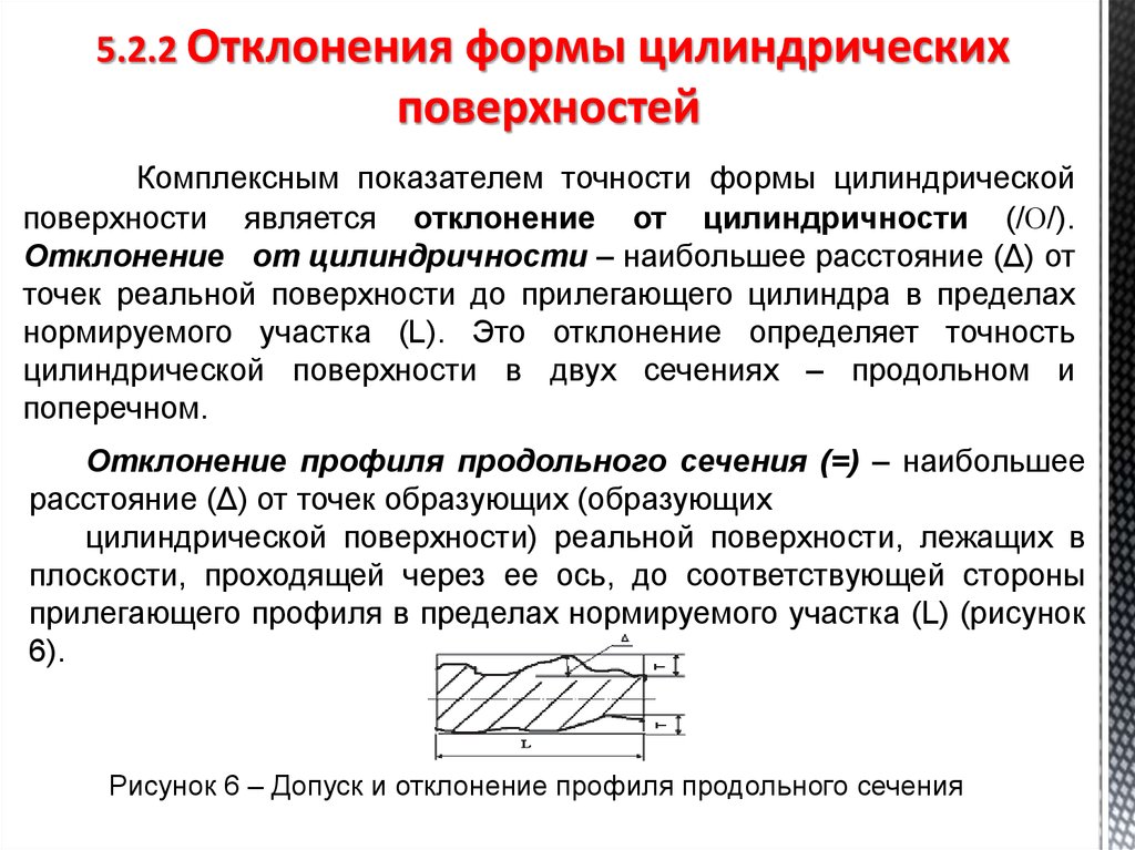 Отклонения цилиндрической поверхности