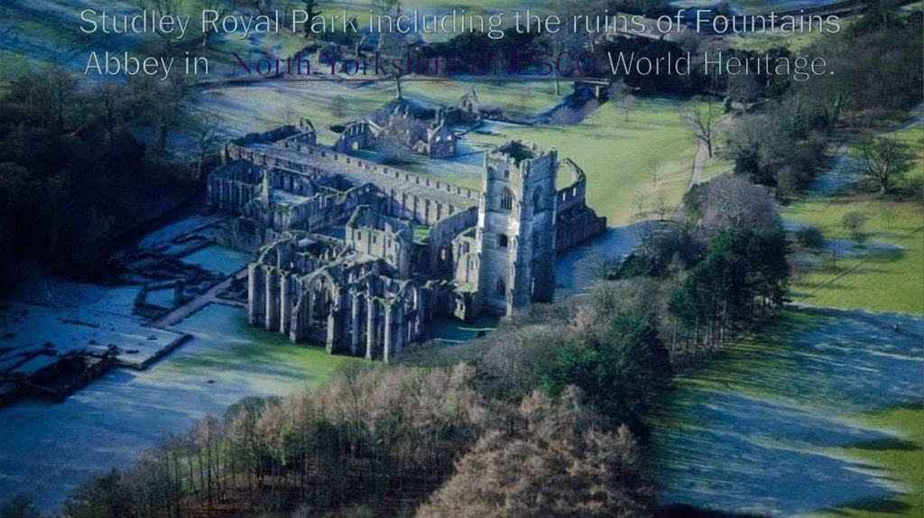 Studley Royal Park including the ruins of Fountains Abbey in  North Yorkshire UNESCO World Heritage.