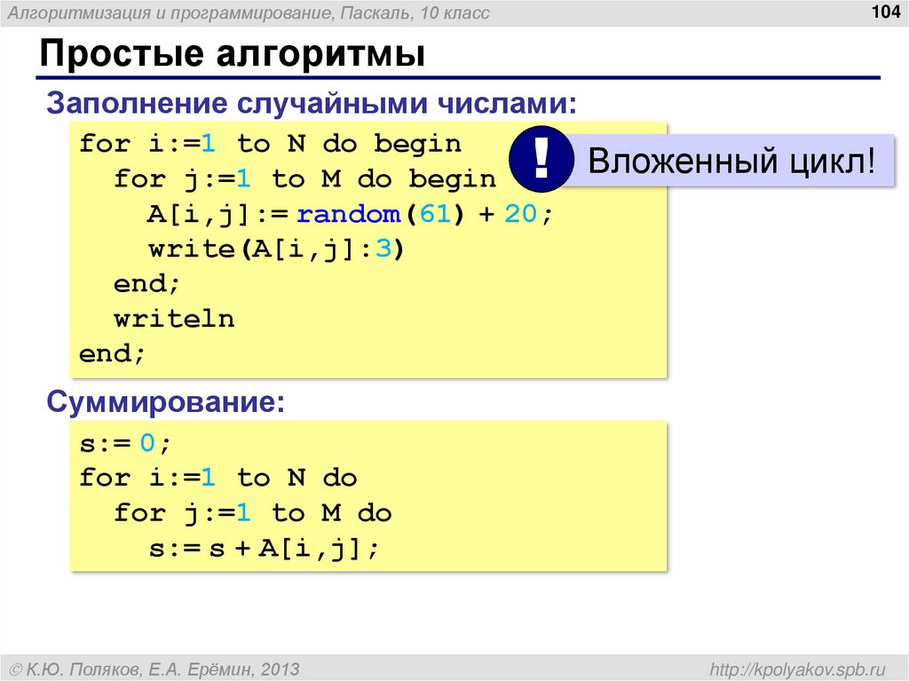 Циклы на языке паскаль 9 класс презентация семакин