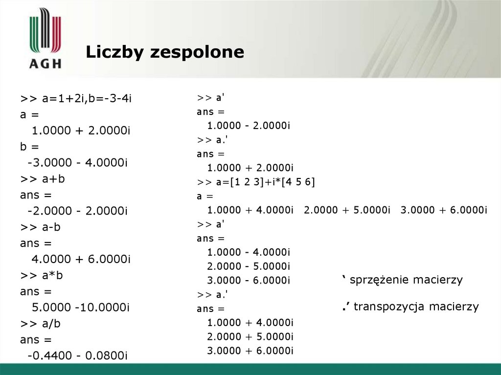 Obliczenia W Matlabie Operatory Instrukcje Sterujące Operacje Bitowe Online Presentation 5412