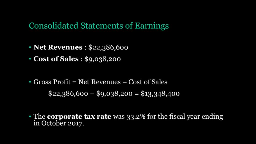 Consolidated Statements of Earnings