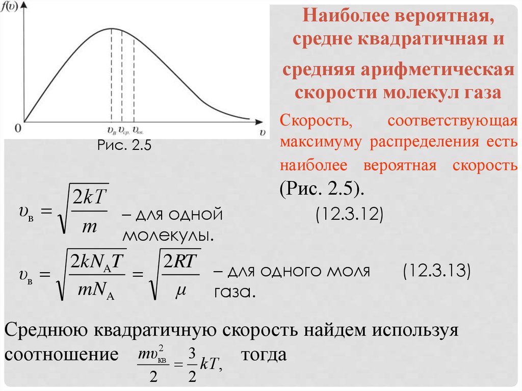 Наиболее вероятная скорость