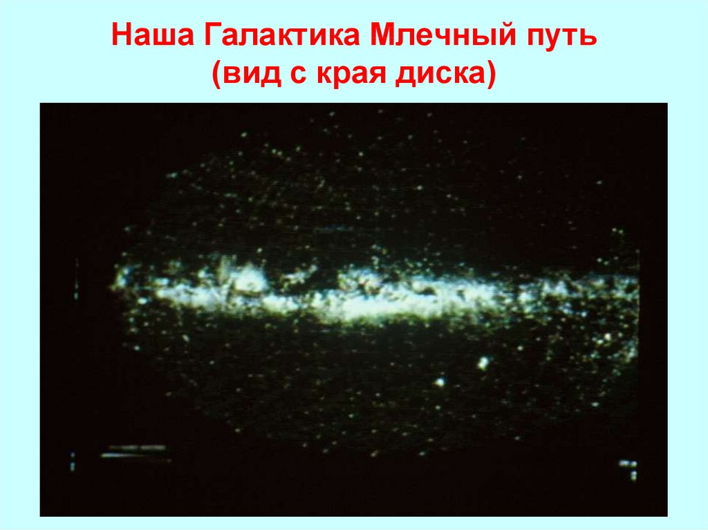 Наша Галактика Млечный путь (вид с края диска)