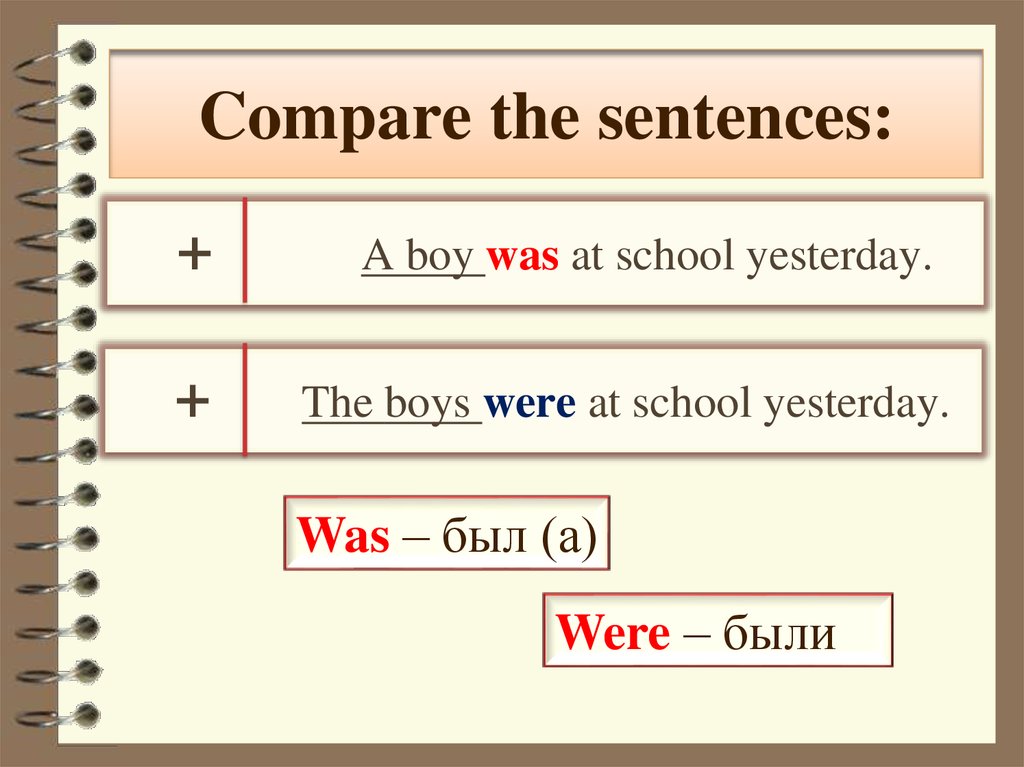 Make comparative sentences. Was were sentences. Compare the sentences. The boys was или were. Comparative sentences.