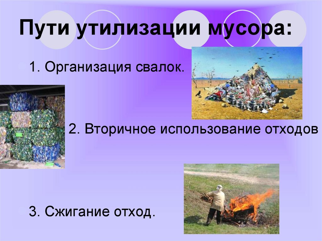 Пути утилизации мусора: