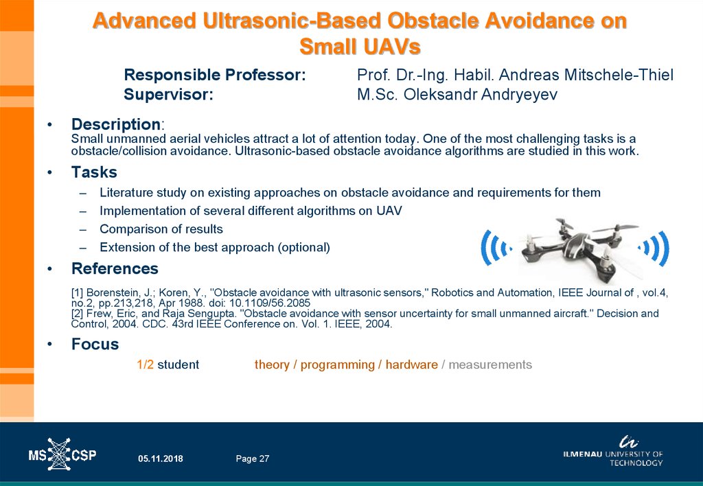 Advanced Ultrasonic-Based Obstacle Avoidance on Small UAVs