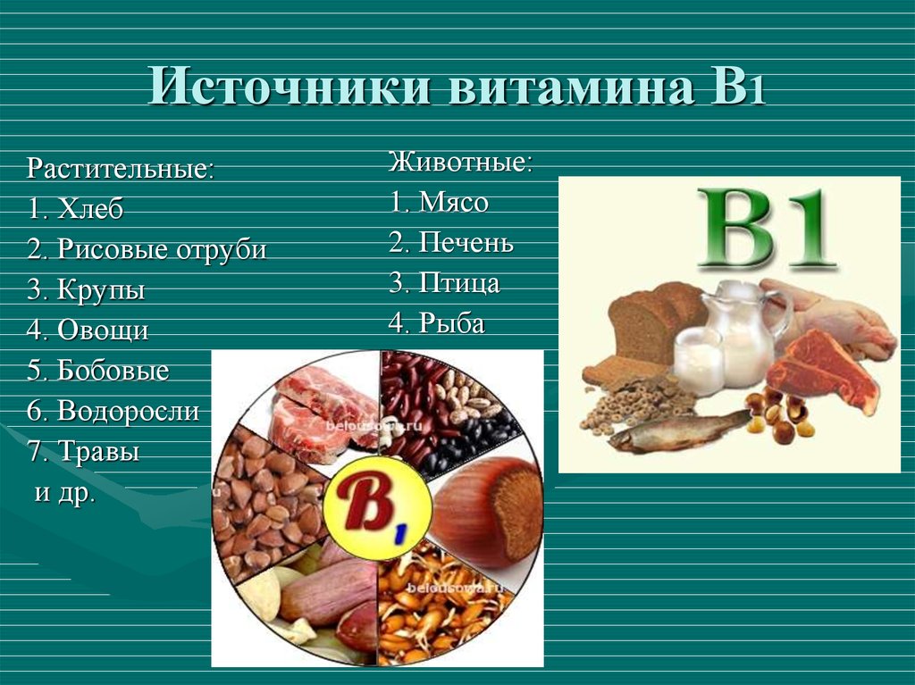 Основные источники витамина б