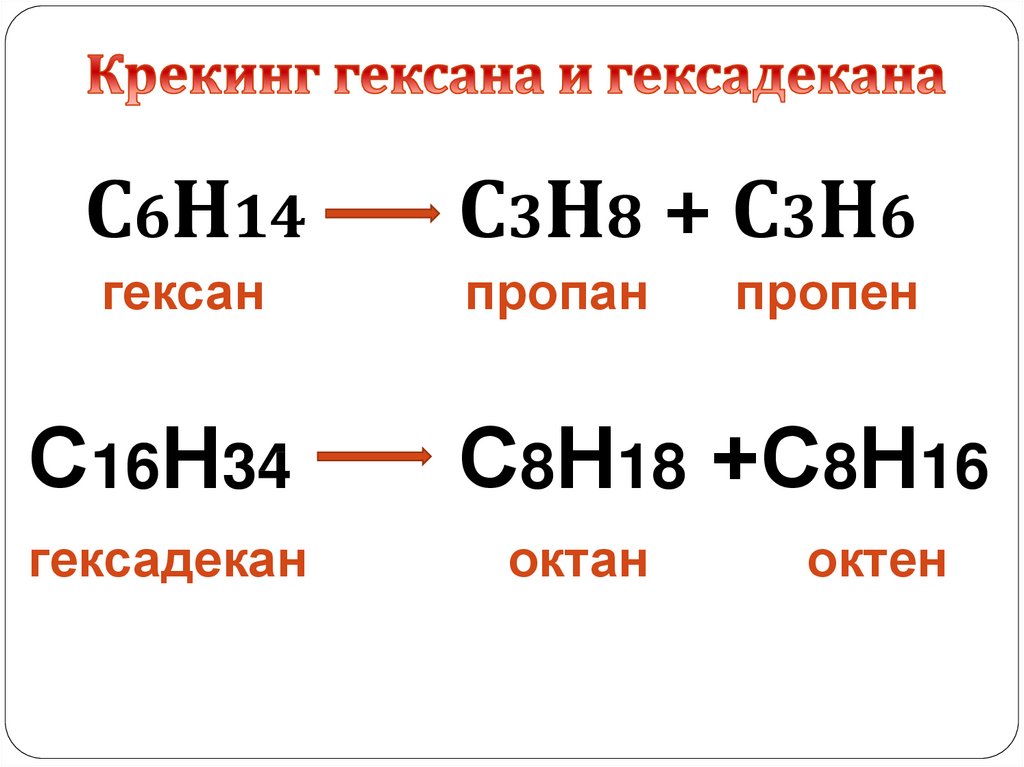 Химические свойства крекинг