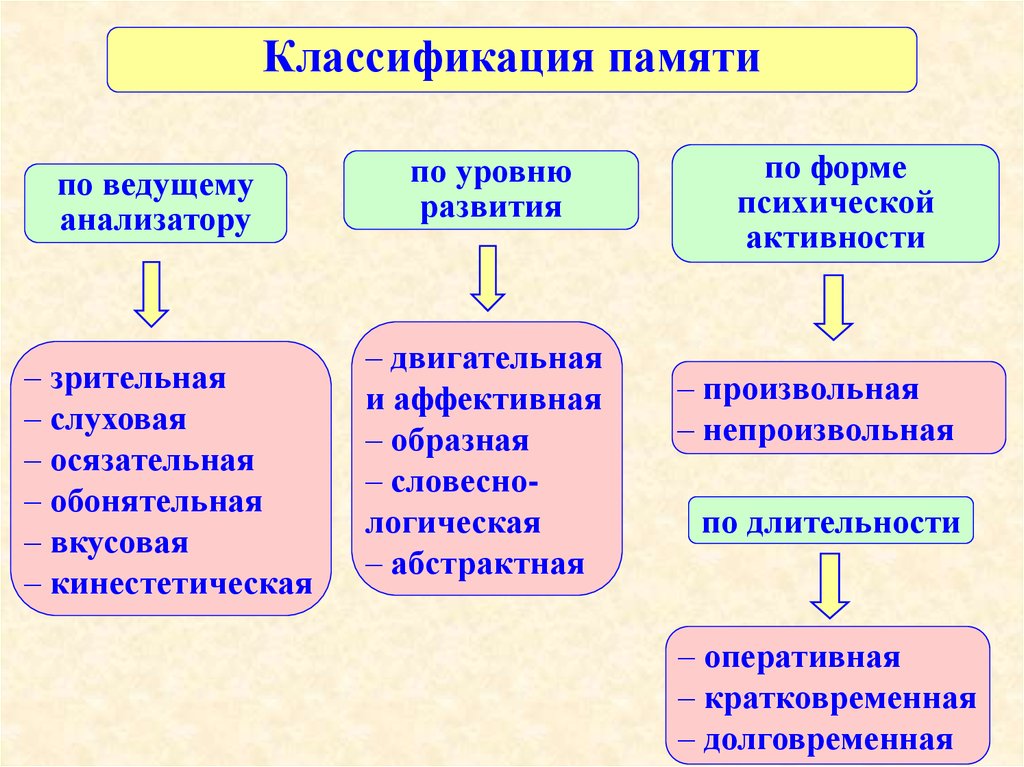 Карта памяти классификация