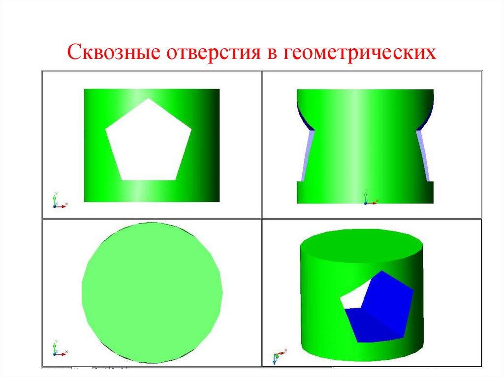 Сквозные отверстия в геометрических телах