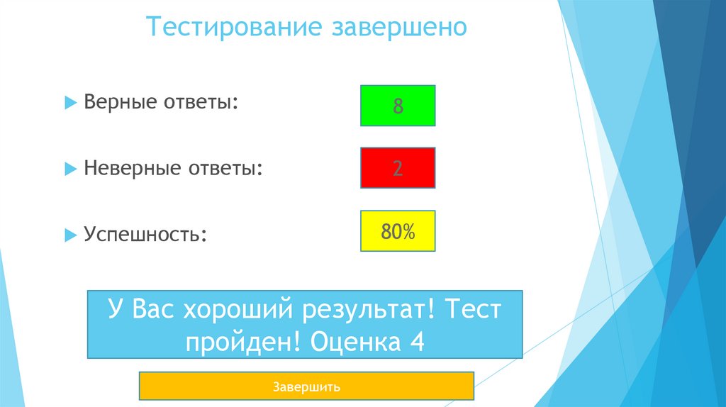 Тестирование завершено