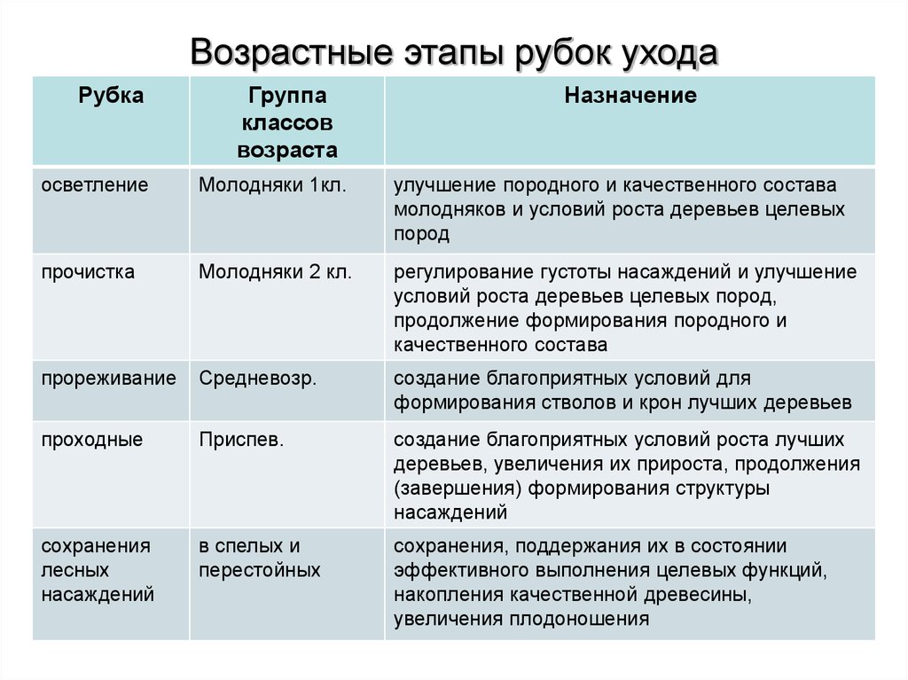 Виды ухода. Виды рубок. Основные виды рубок. Классификация технологий рубок ухода. Формы и виды рубок леса.