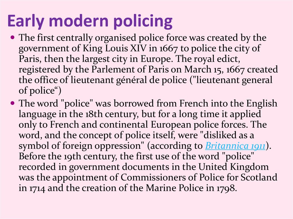 Early modern policing