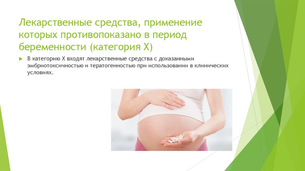 Лекарственные средства, применение которых противопоказано в период беременности (категория Х)