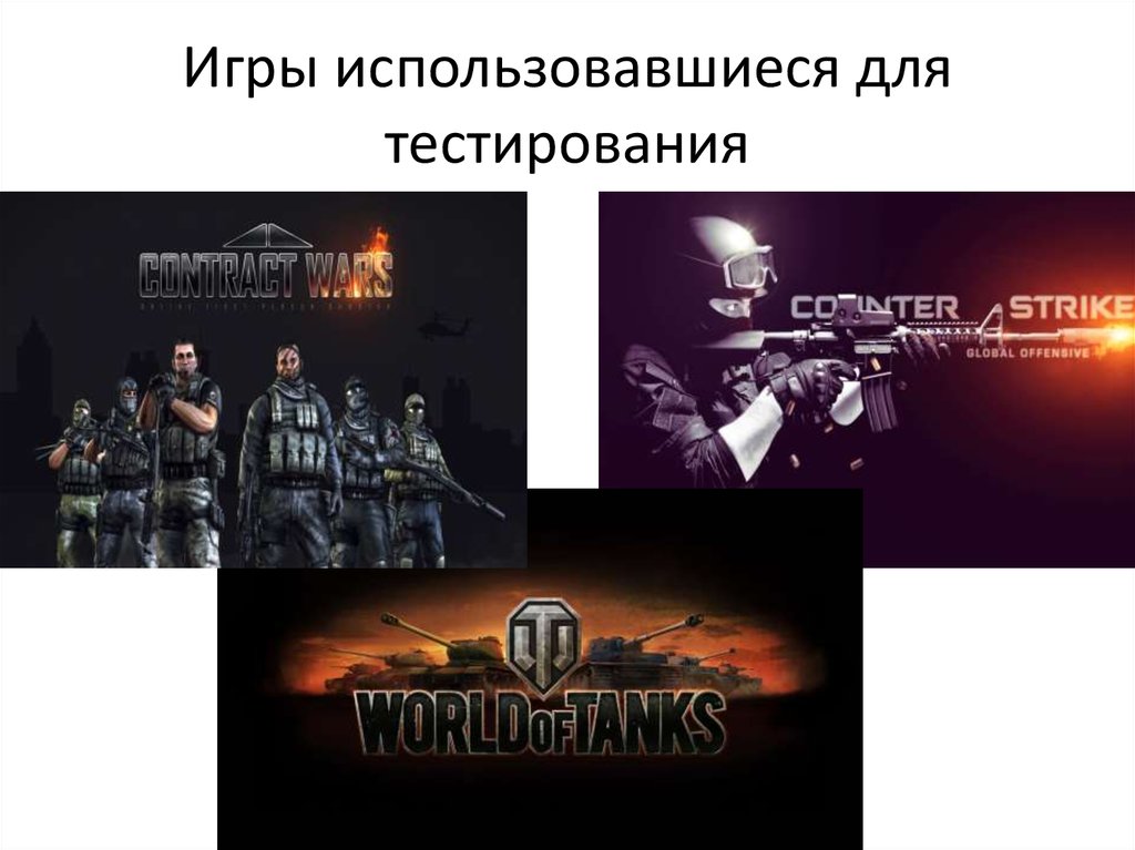 Игры использовавшиеся для тестирования