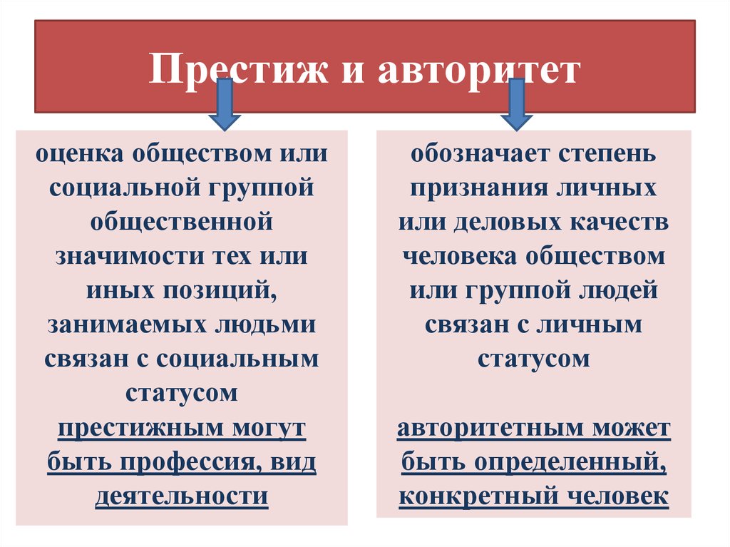 Социальный статус и престиж презентация