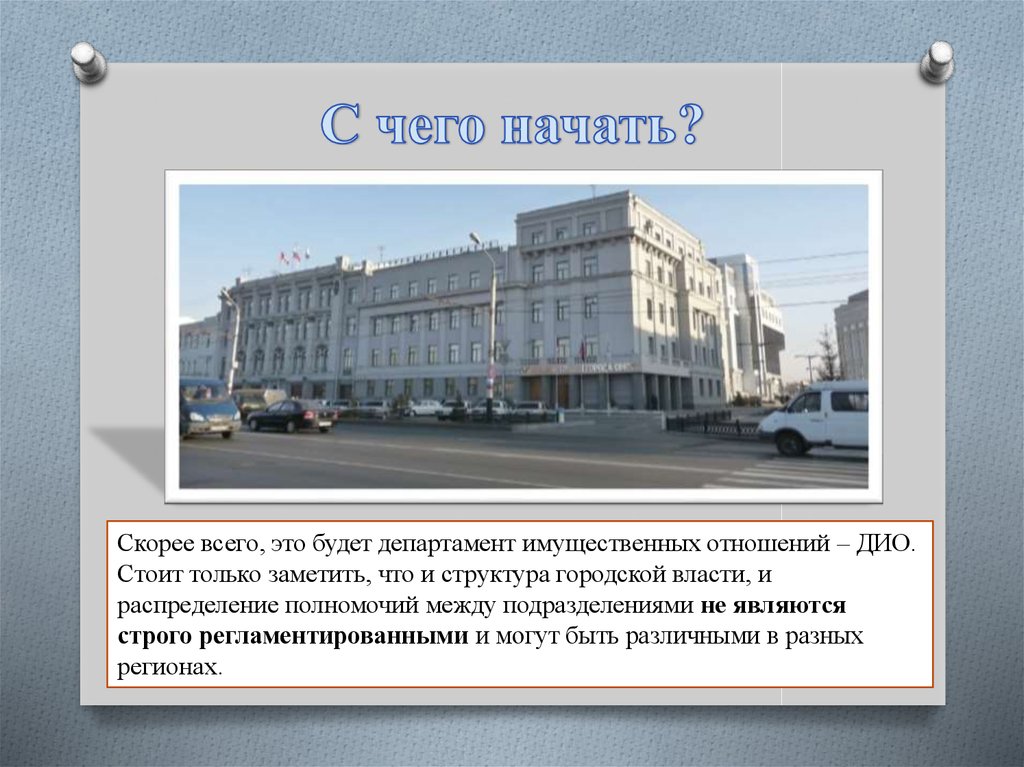 Аренда земли у администрации города - online presentation