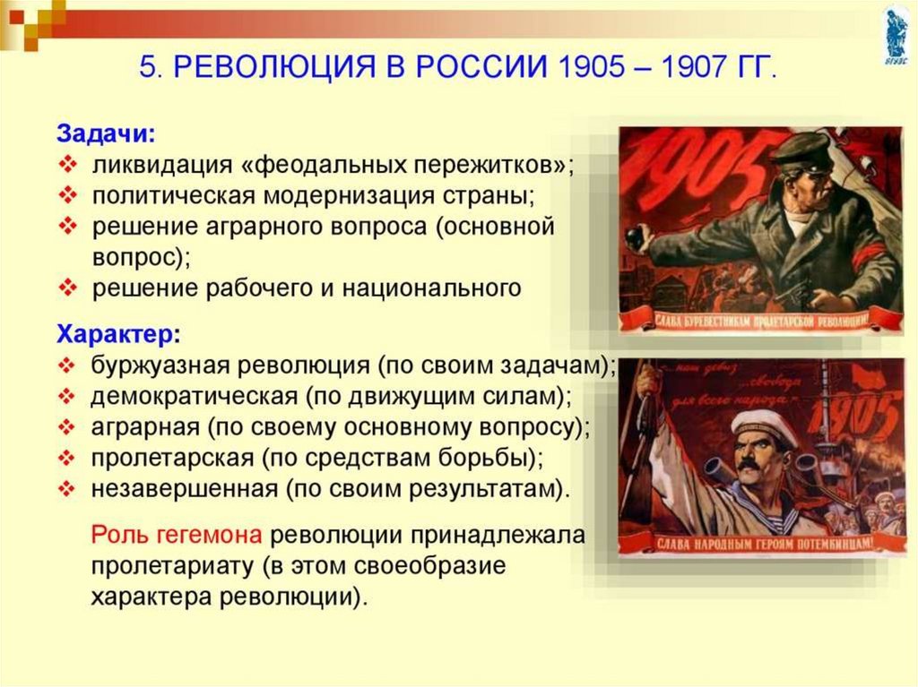 Задачи первой русской революции