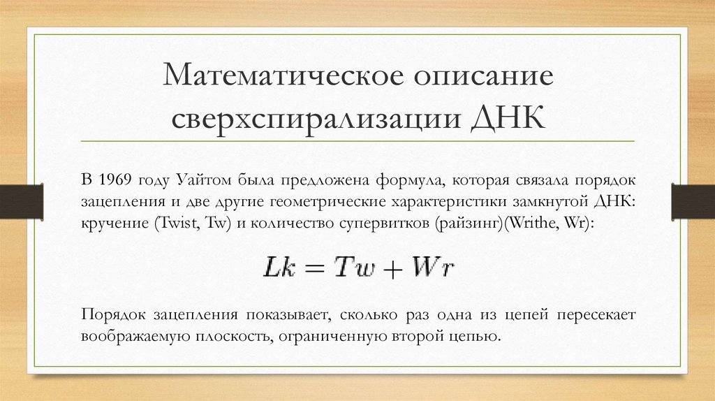 Мат описание. Порядок зацепления ДНК. Сверхспирализация ДНК. Математическое описание смс сообщений.