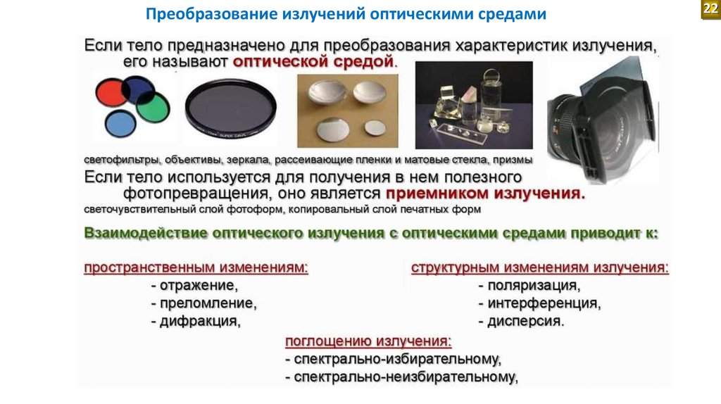 Защита от оптического излучения. Отражение оптического излучения. Оптическая среда. Оптический излучатель.