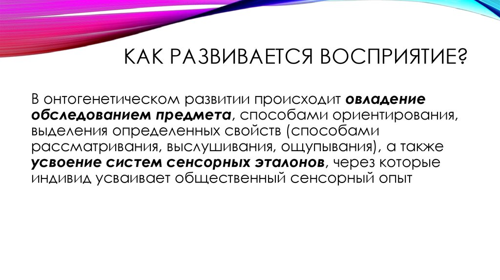 В каких областях происходит развитие. Онтогенетическое развитие воображения. Общественный сенсорный опыт это.