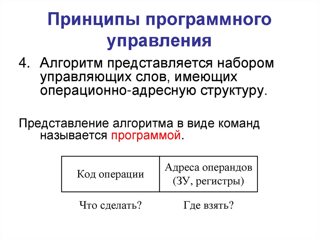 Программное управление работой компьютера предполагает. Принцип программного управления ЭВМ. Программный принцип управления ПК. Принцип программного управления это в информатике. Принцип программного управления кратко.