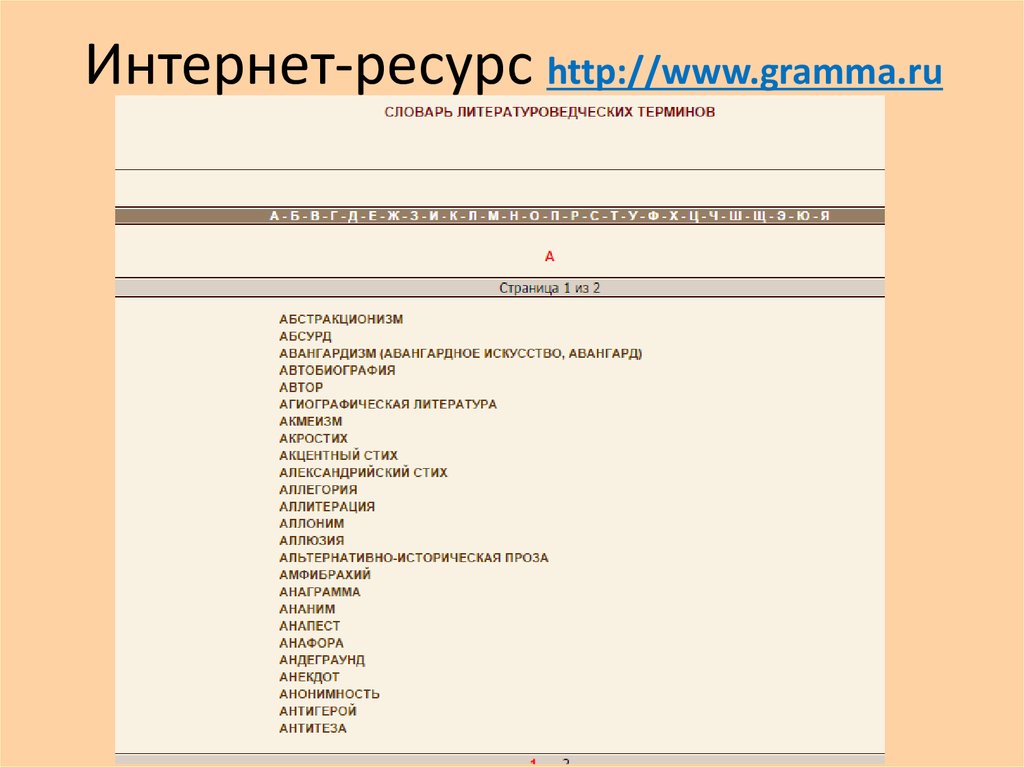 Интернет-ресурс http://www.gramma.ru