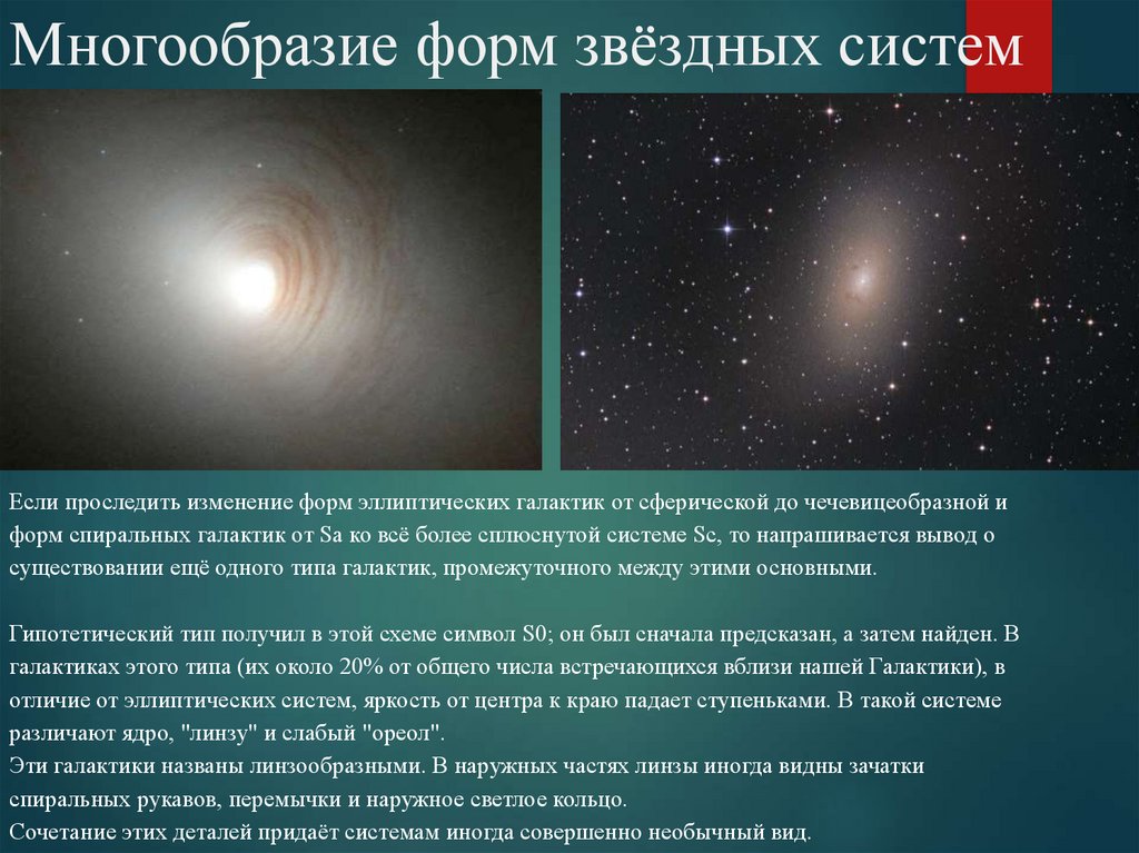 Многообразие форм звёздных систем