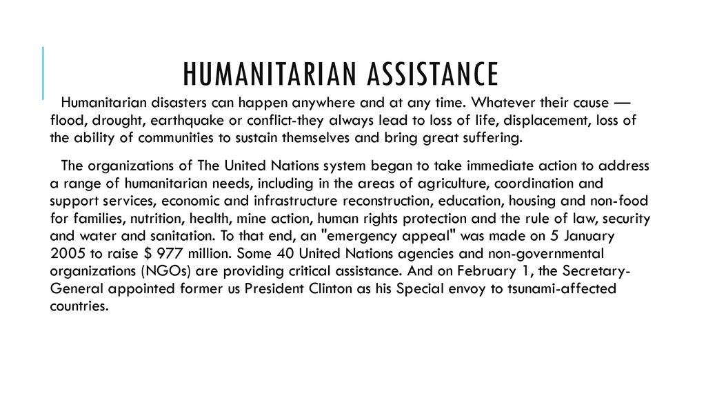 Humanitarian assistance