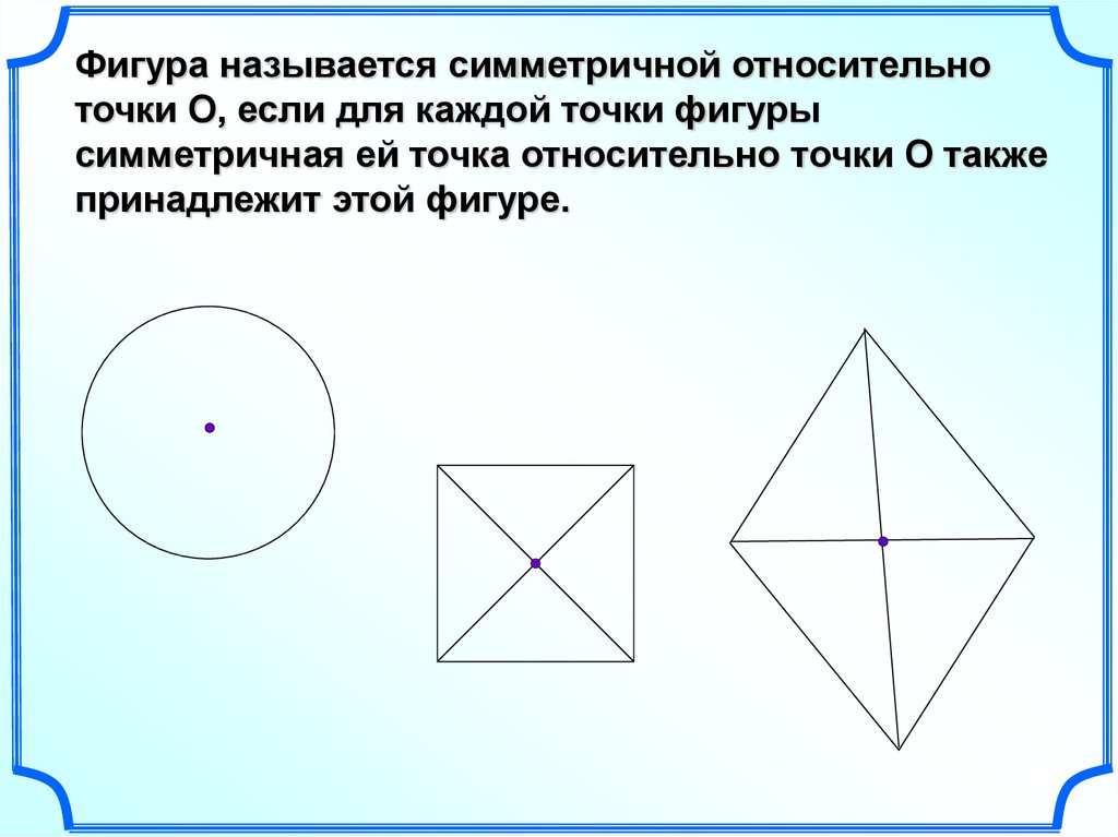 Какая фигура называется симметричной. Фигура называется симметричной. Симметрические фигуры относительно точки. Название симметричной фигуры. Какая фигура называется симметричной относительно точки.